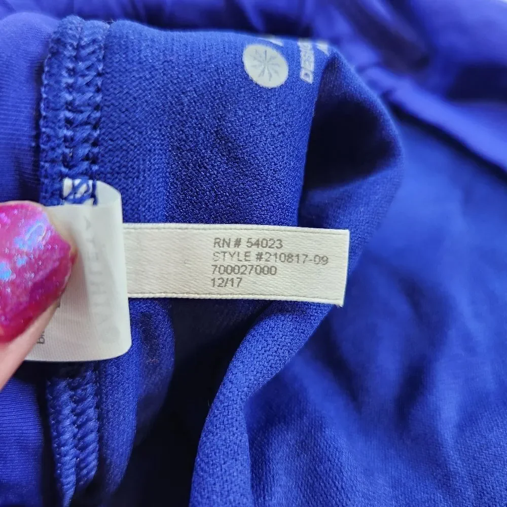 NWT Athleta Blue High Neck Keyhole Bikini Side Tie Bottom Sz XL
